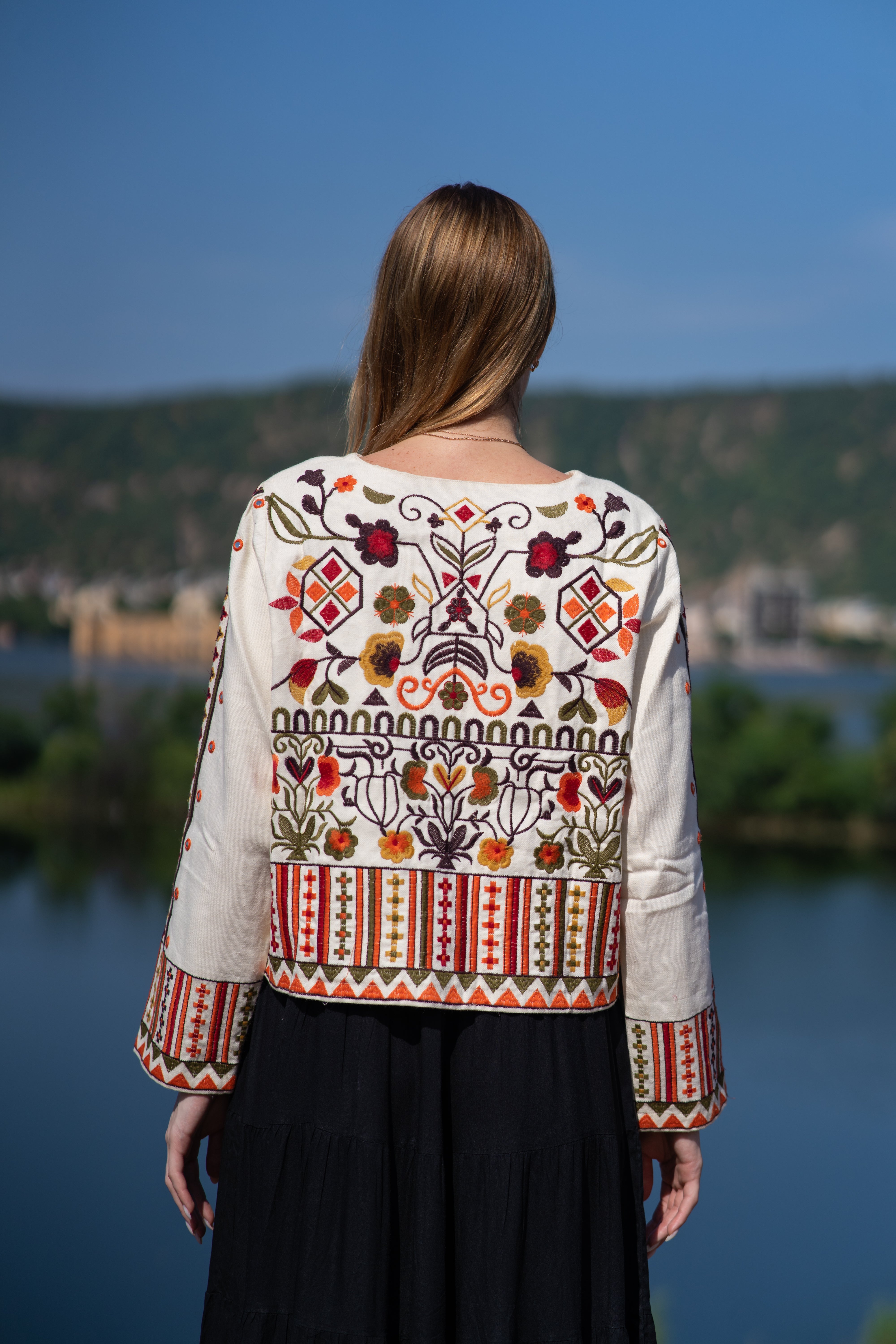 Ivory Boho Chic Handloom Jacket