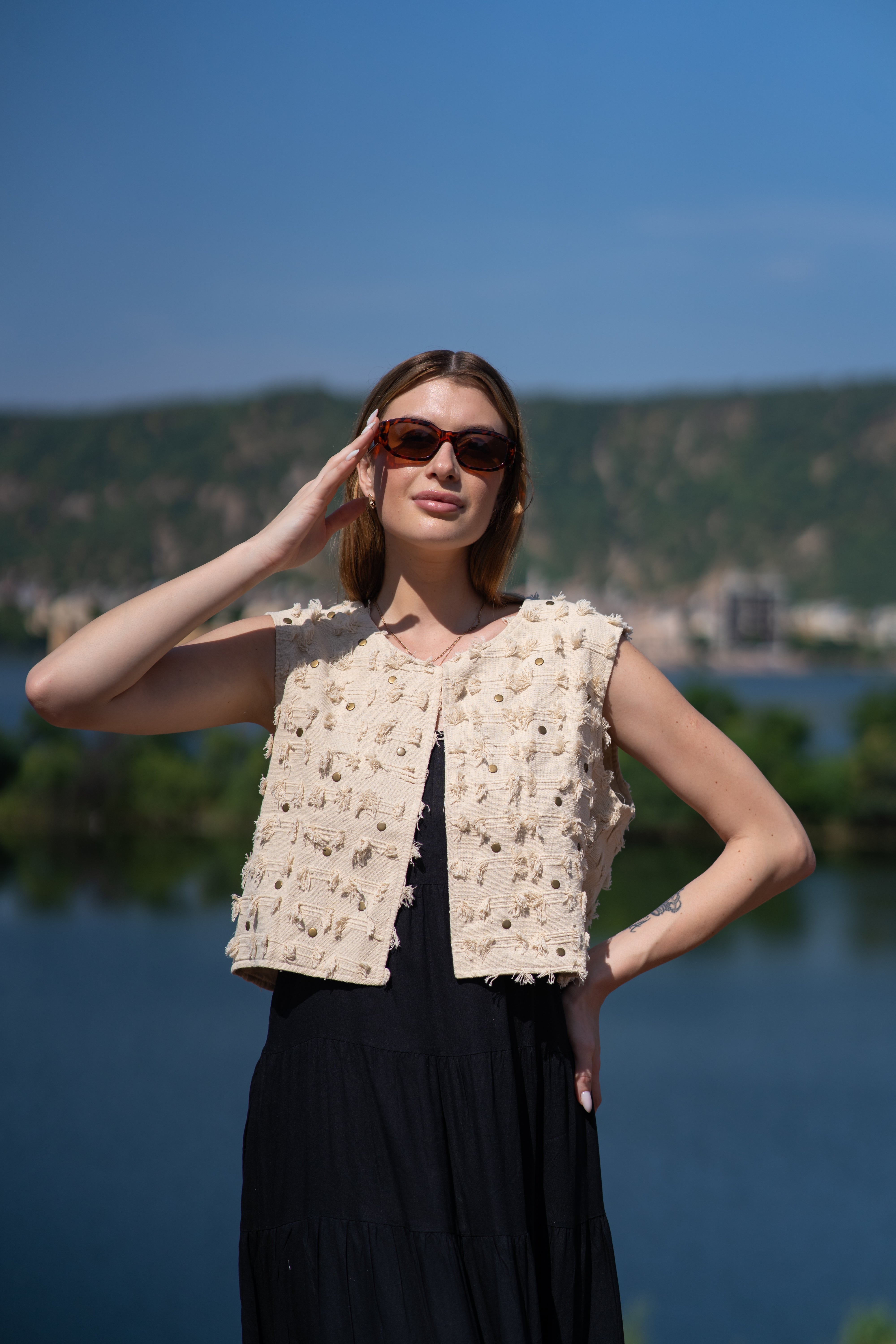 Elegant Cream Texture Vest