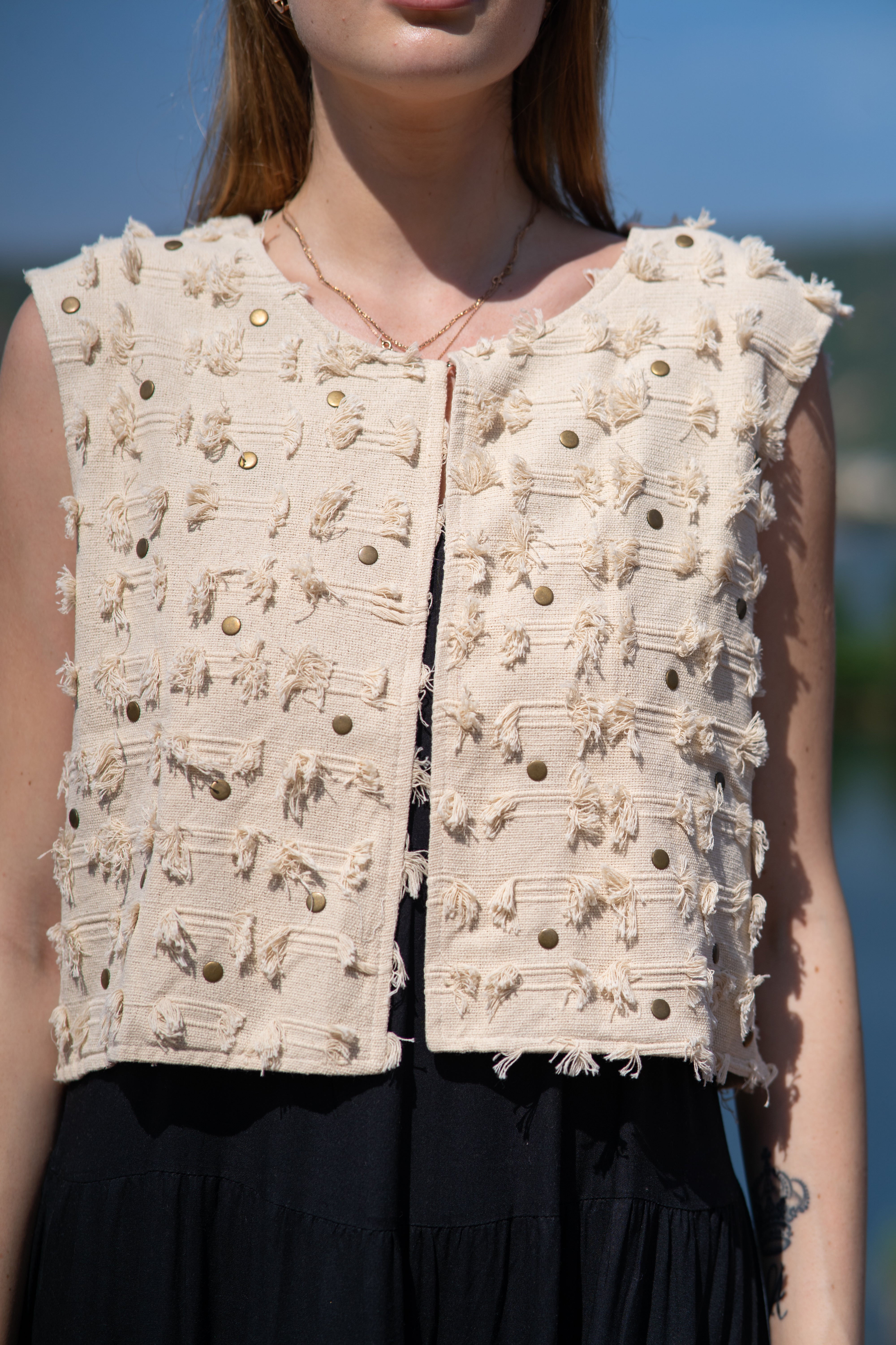 Elegant Cream Texture Vest