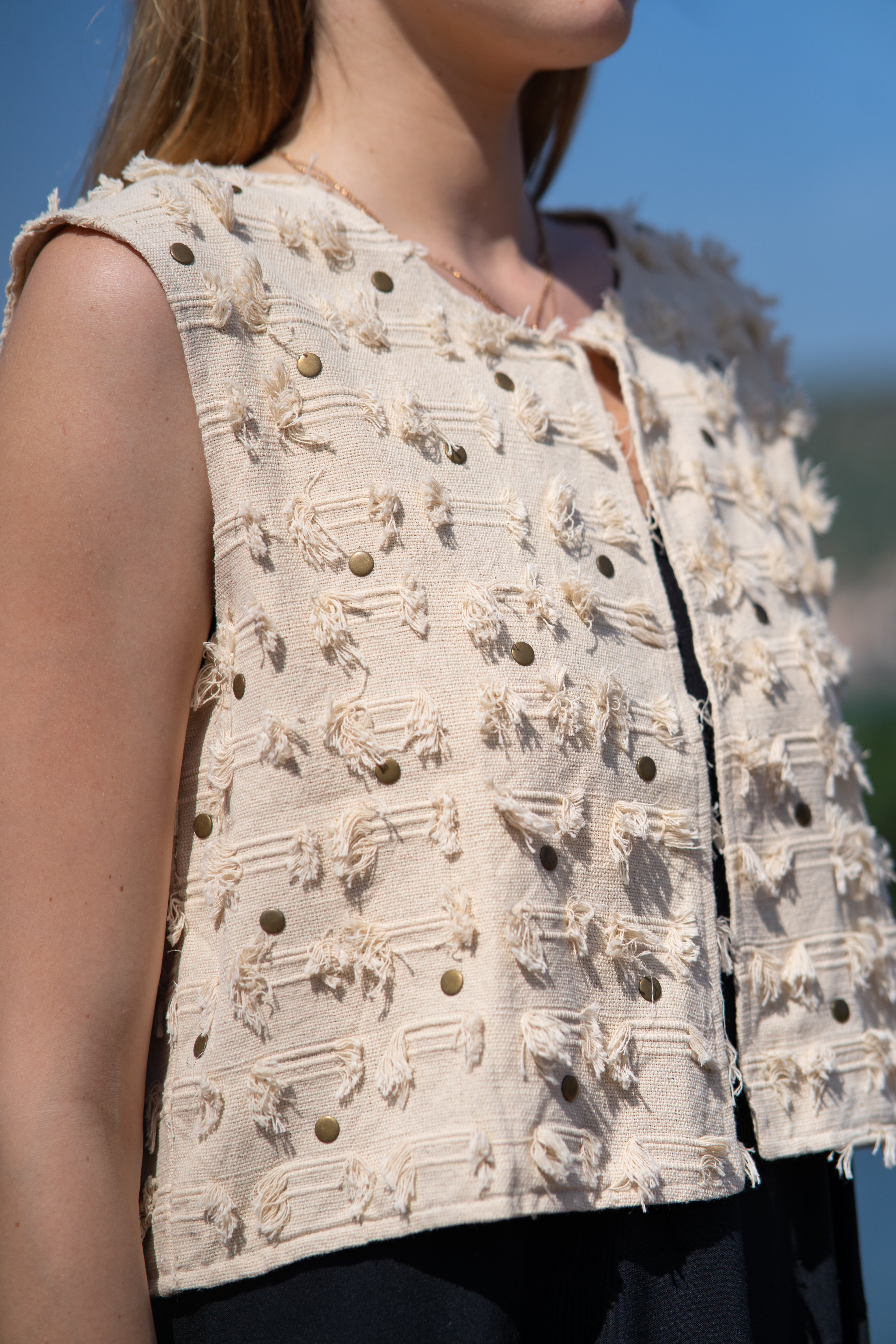 Elegant Cream Texture Vest