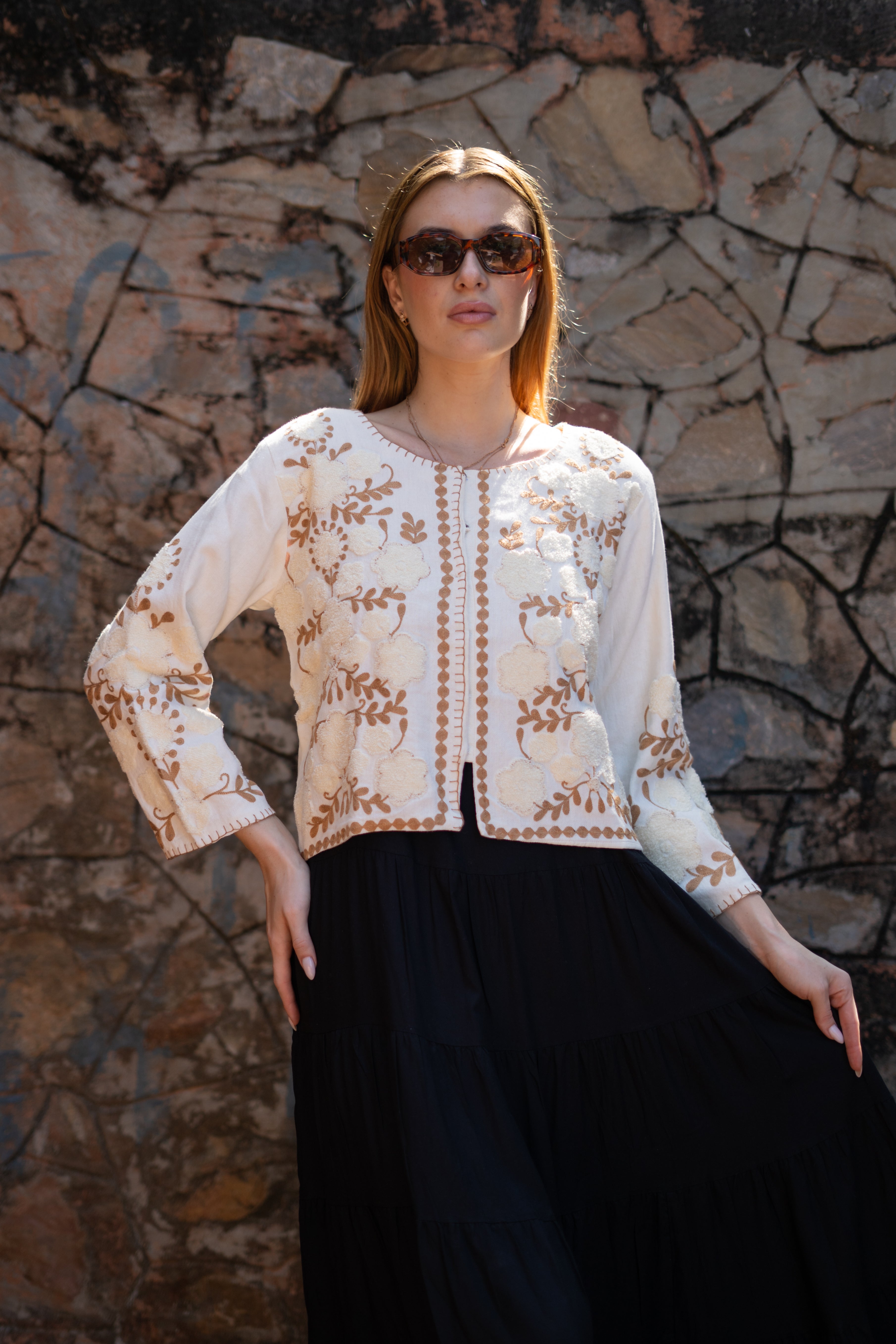 Boho Chic Handloom Embroidery Jacket