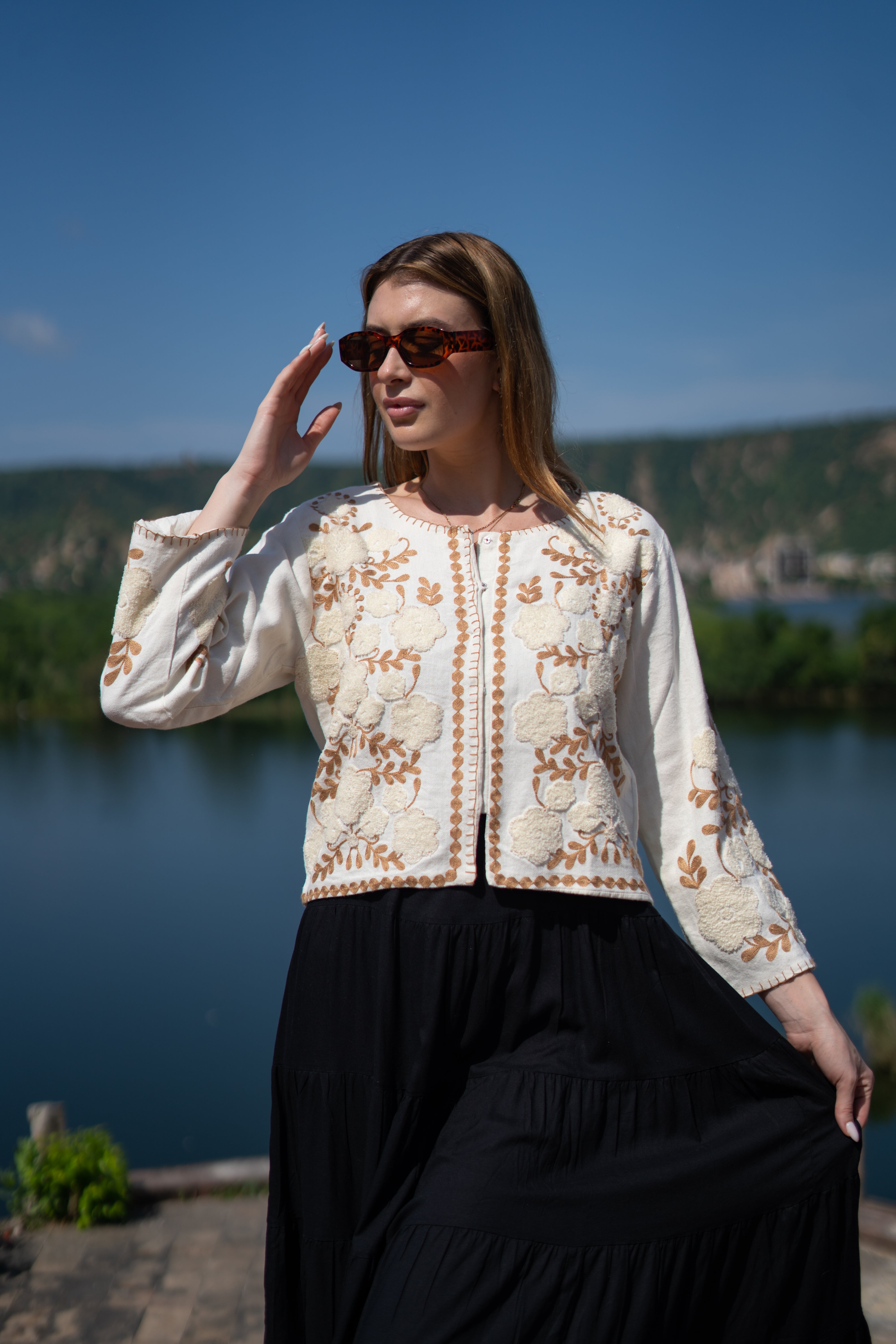 Boho Chic Handloom Embroidery Jacket