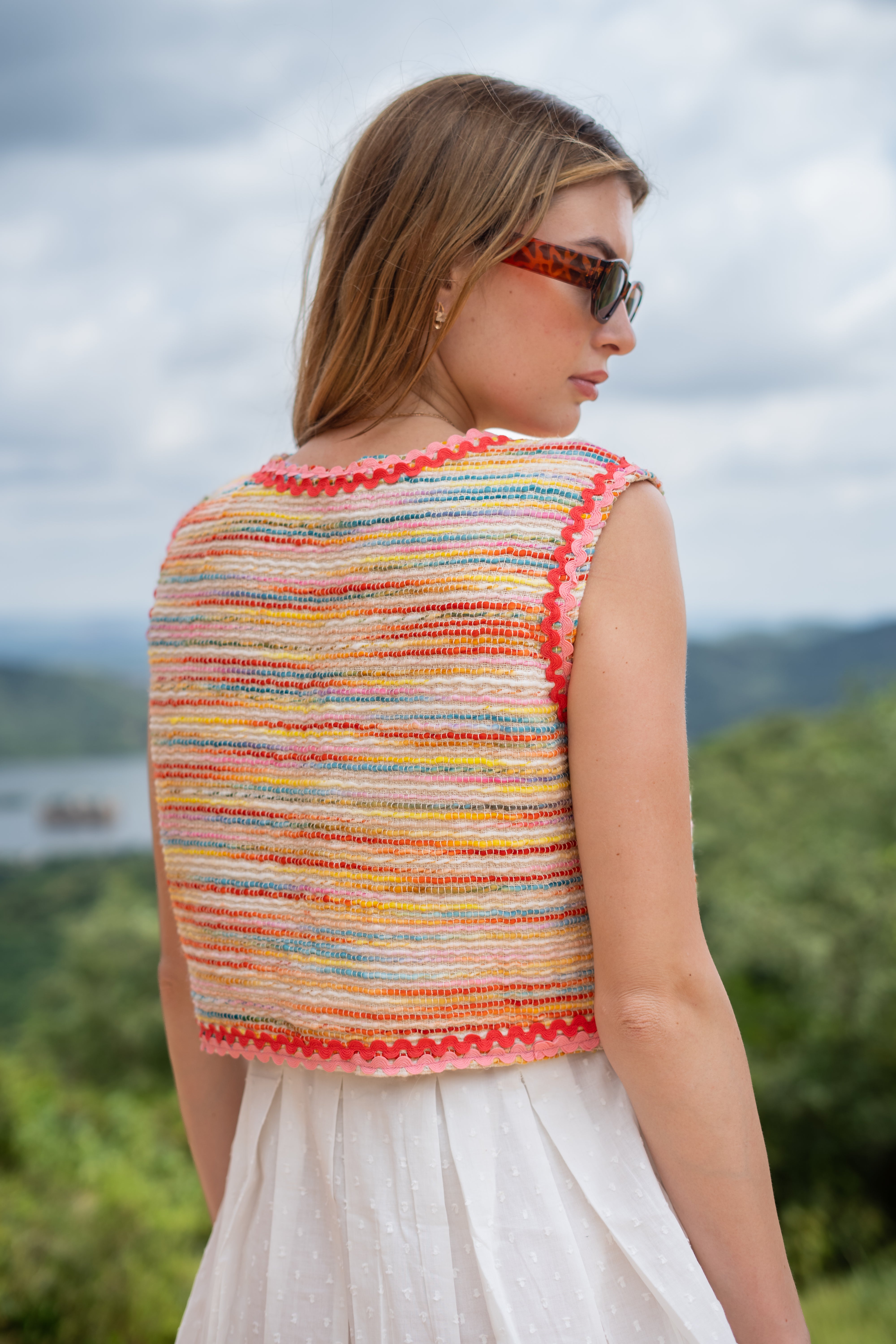 Cotton Horizontal Stripes Vest