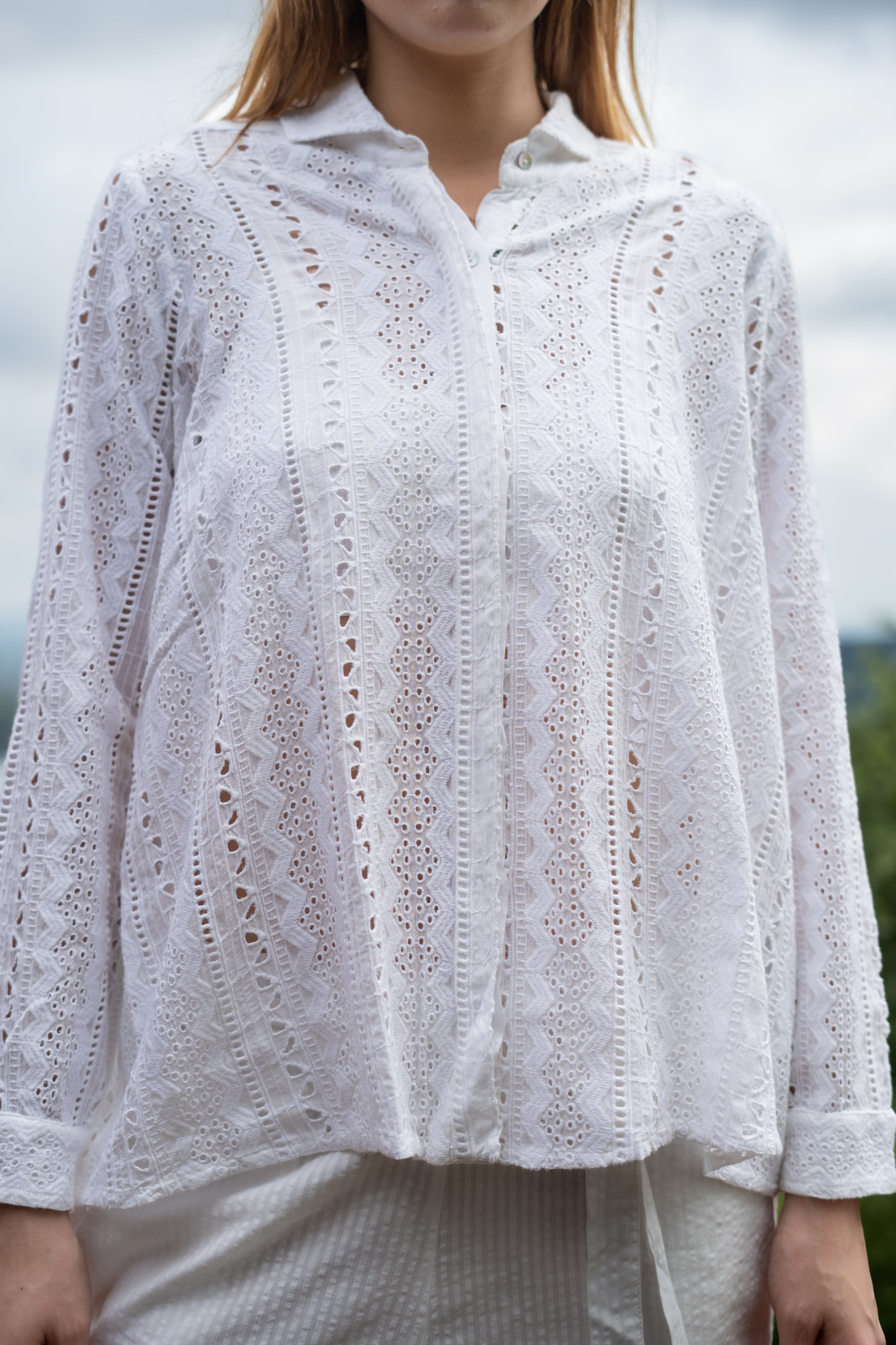 Stylish white embroidered Shirt