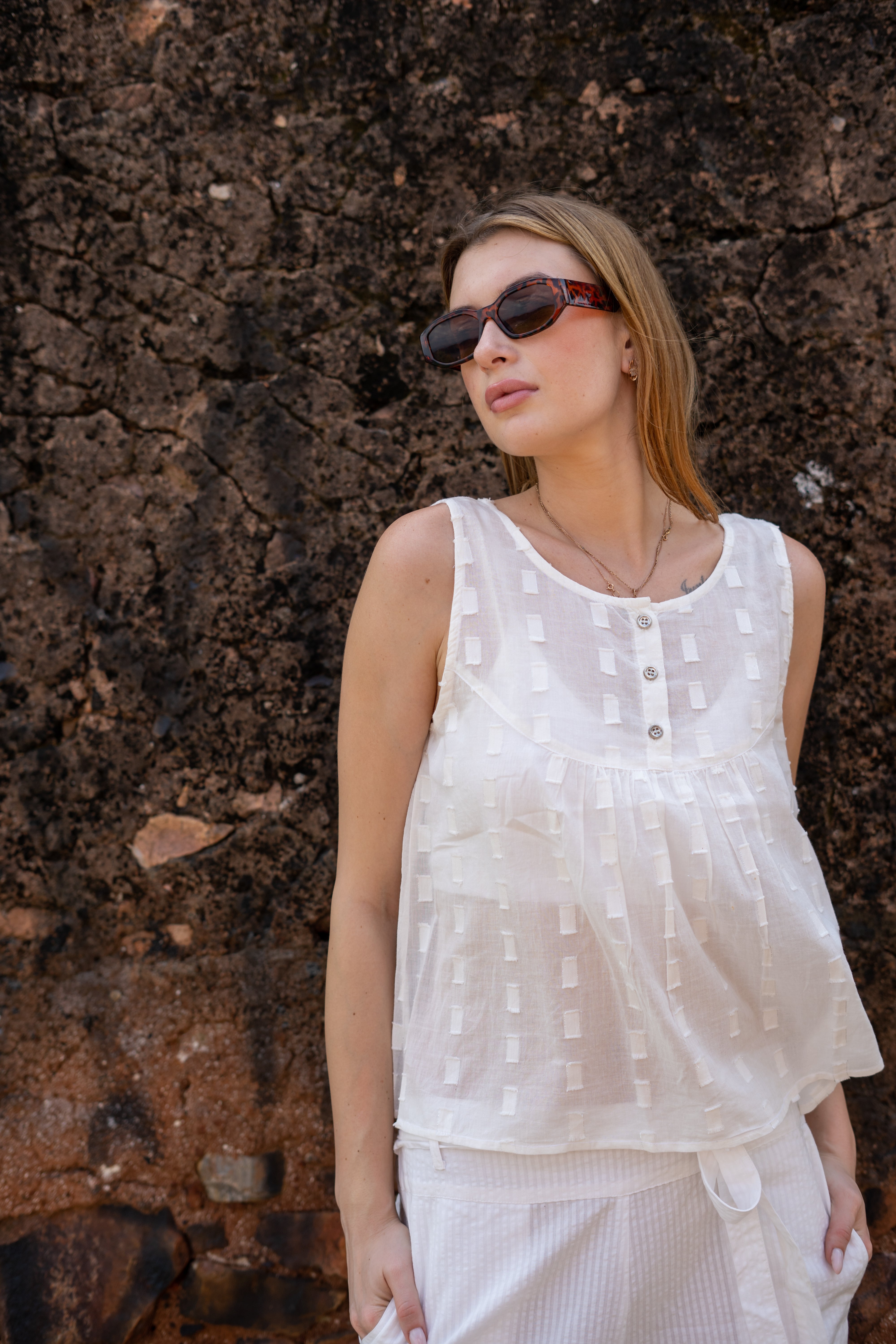 Stylish white embroidered Top