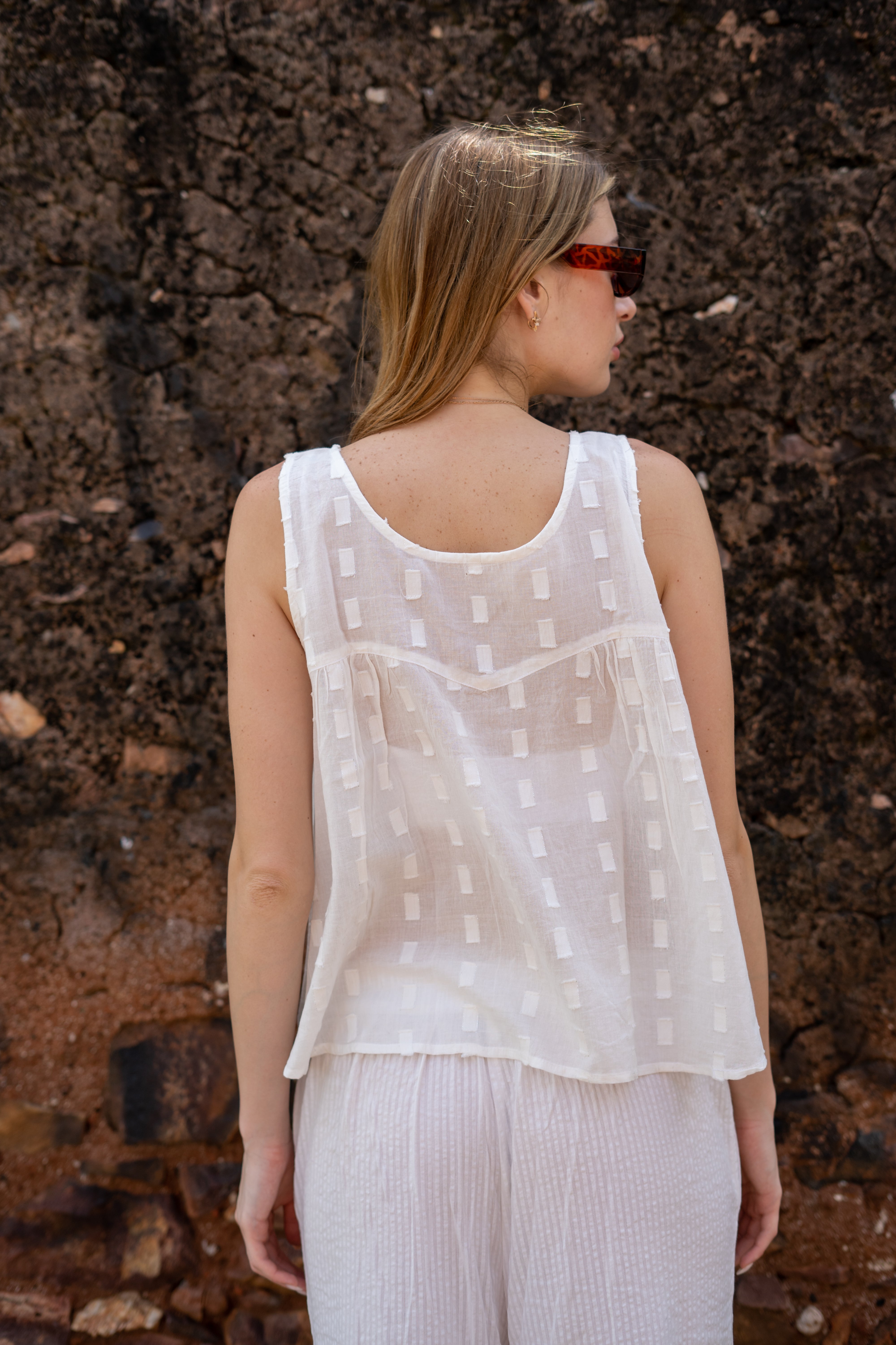 Stylish white embroidered Top