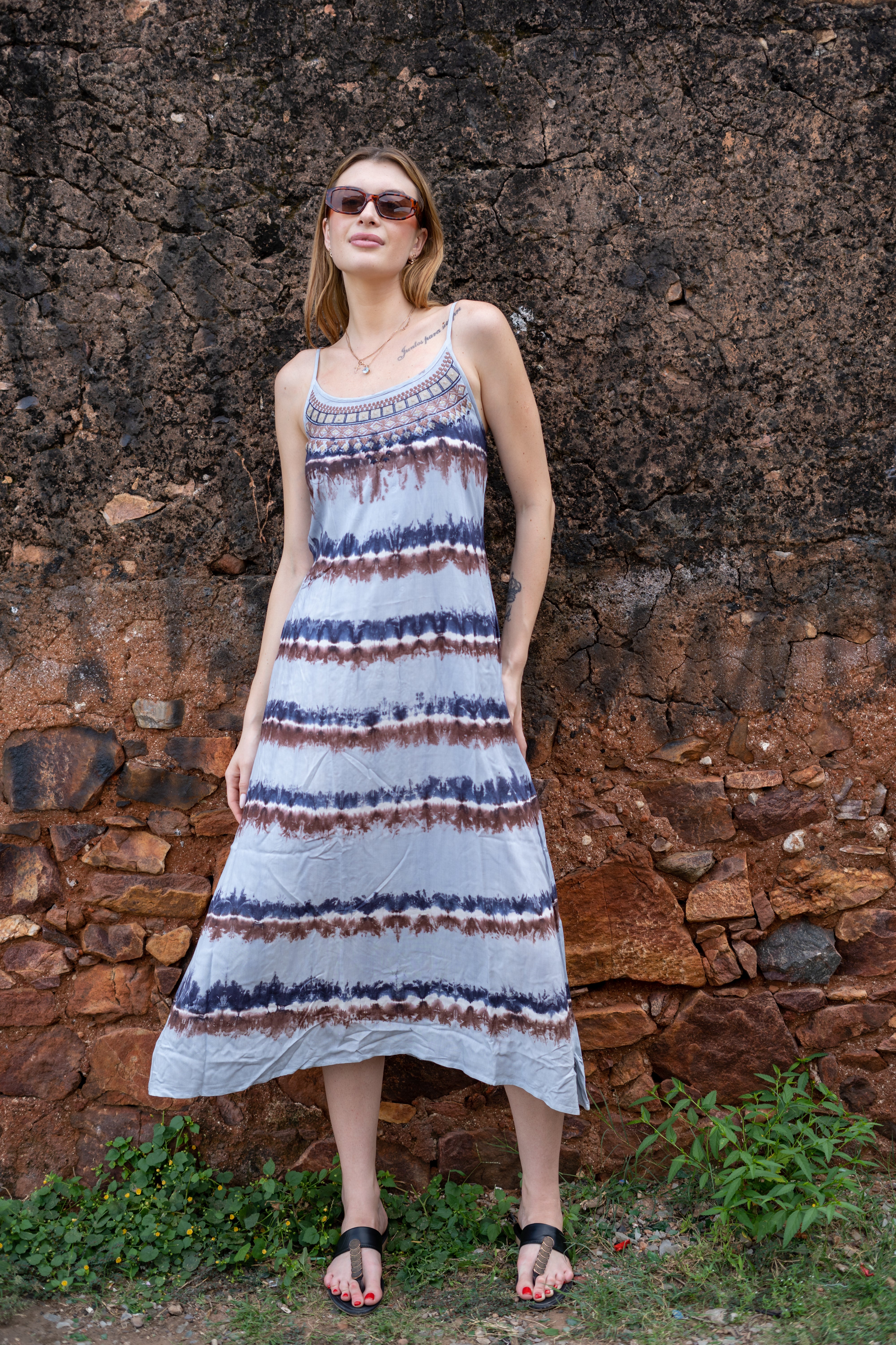 Bohemian Maxi Dress in Tie-Dye Pattern