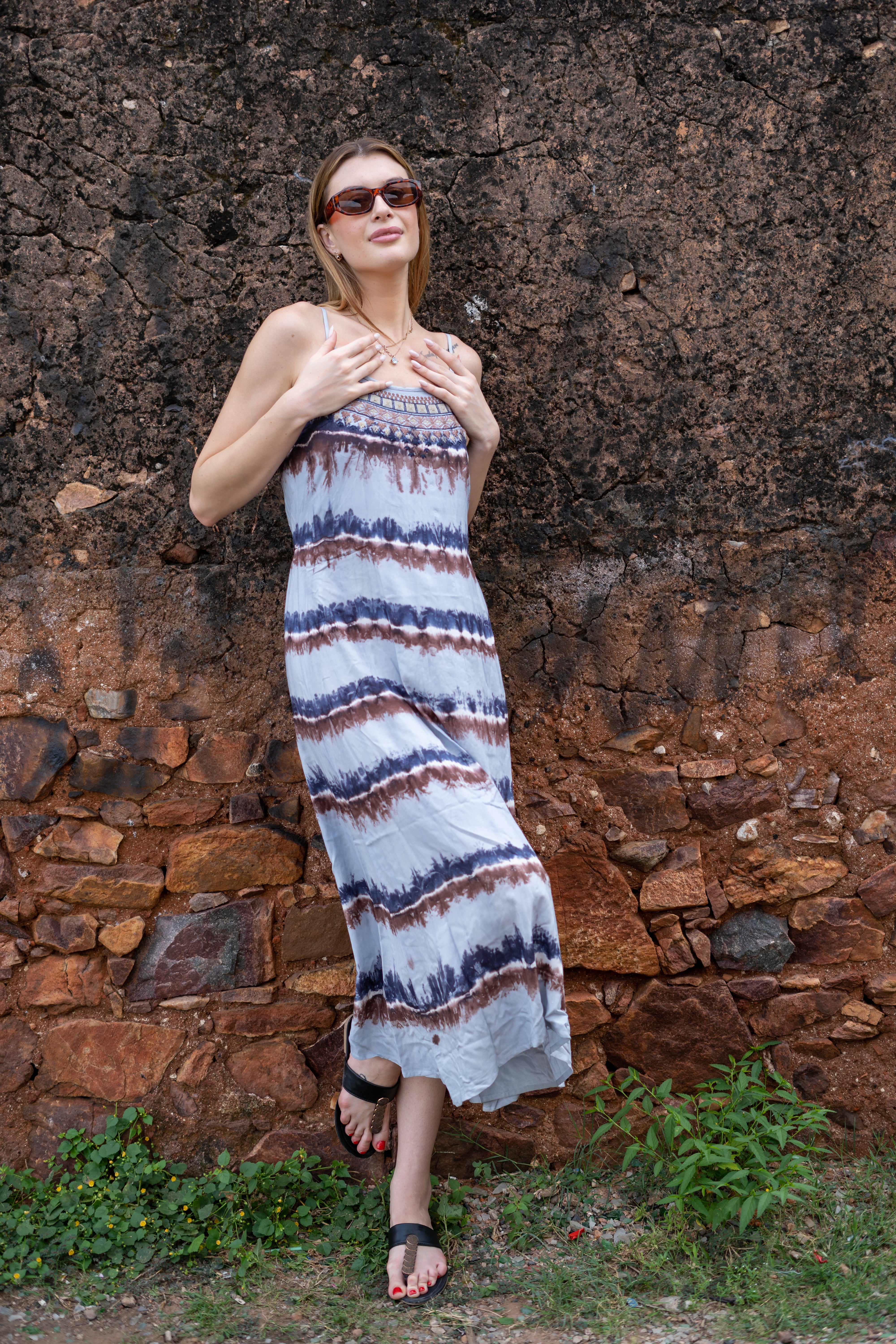 Bohemian Maxi Dress in Tie-Dye Pattern