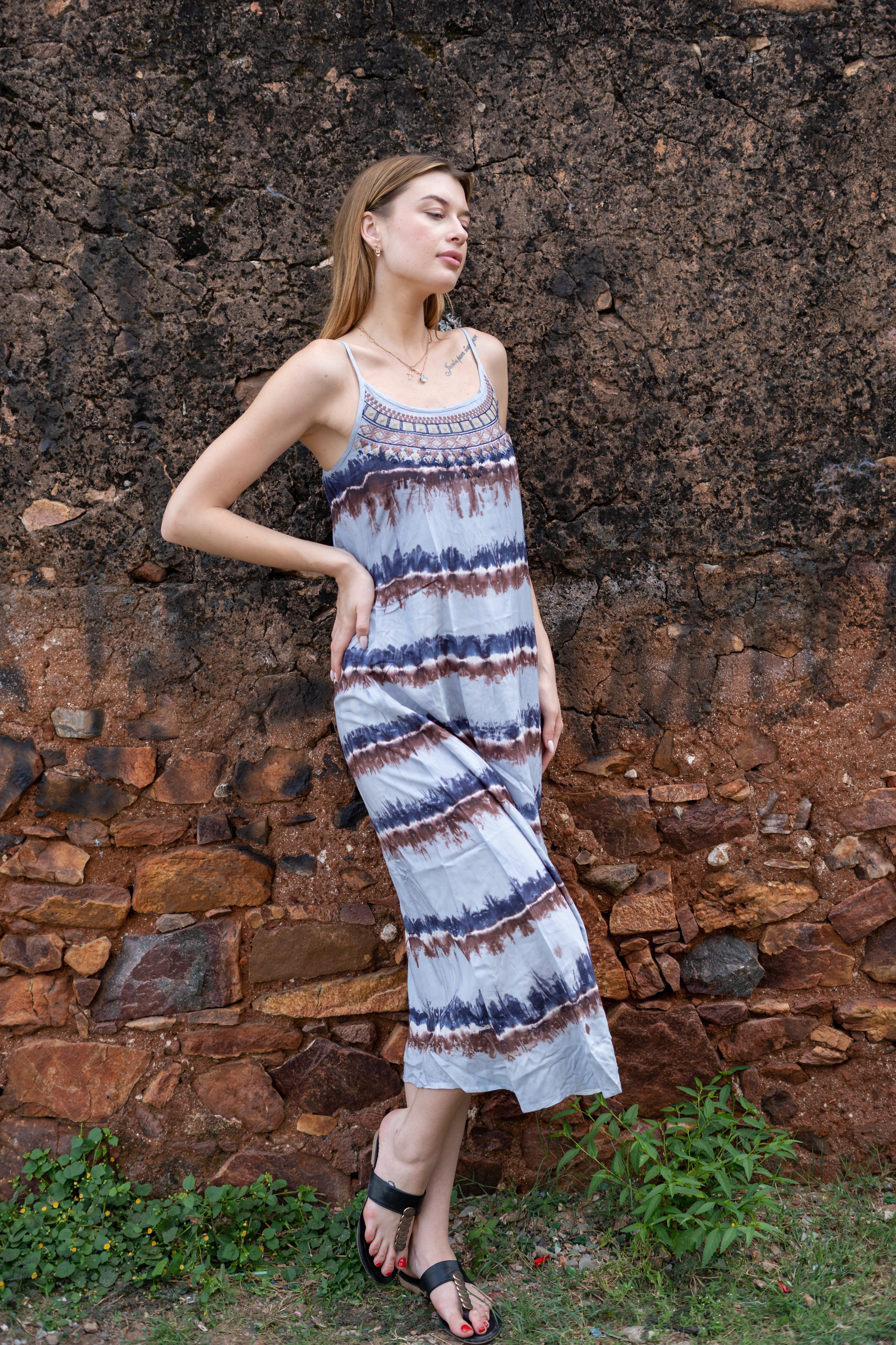 Bohemian Maxi Dress in Tie-Dye Pattern