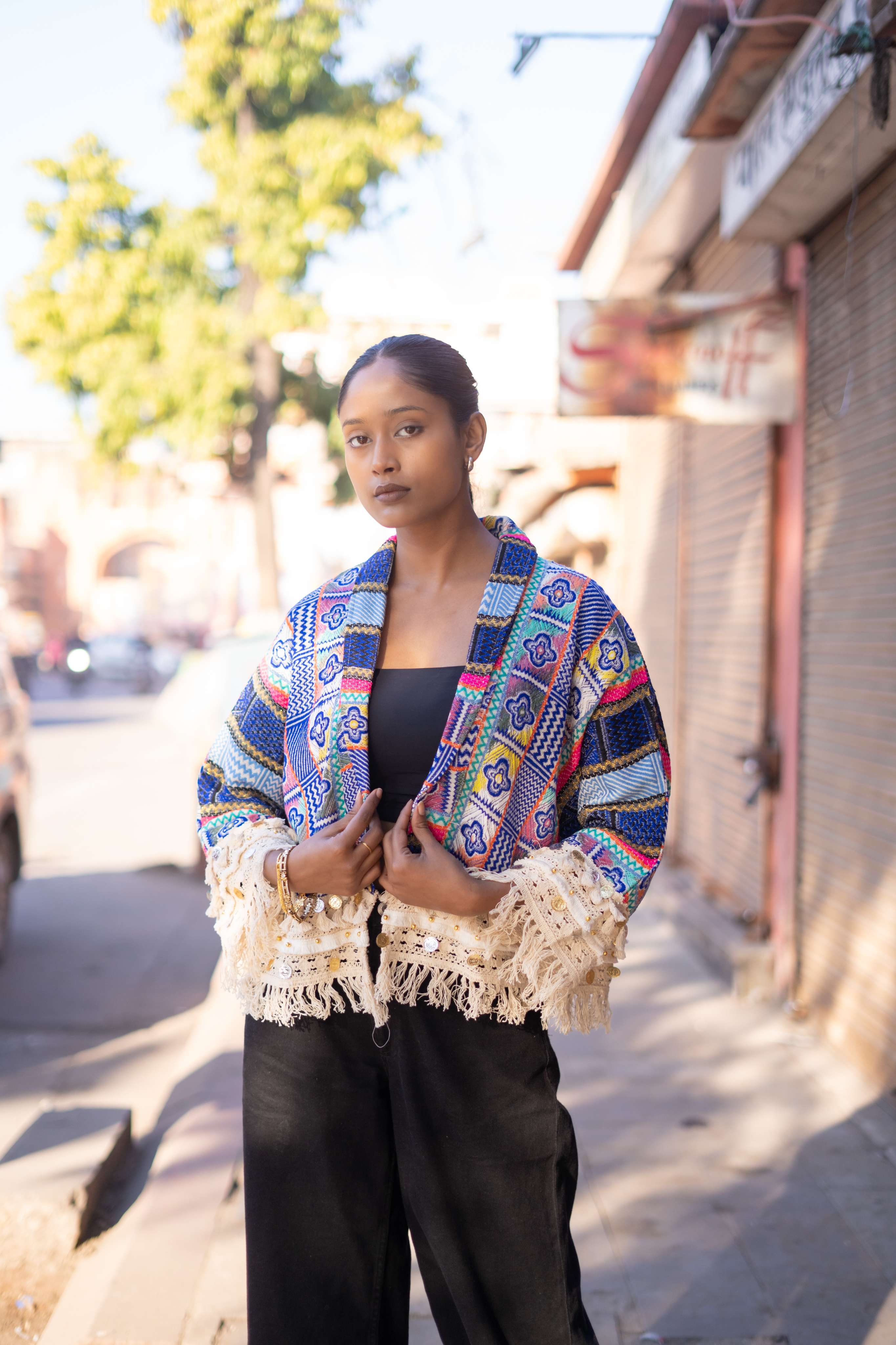 Boho Chic Weaved Handloom Jacket