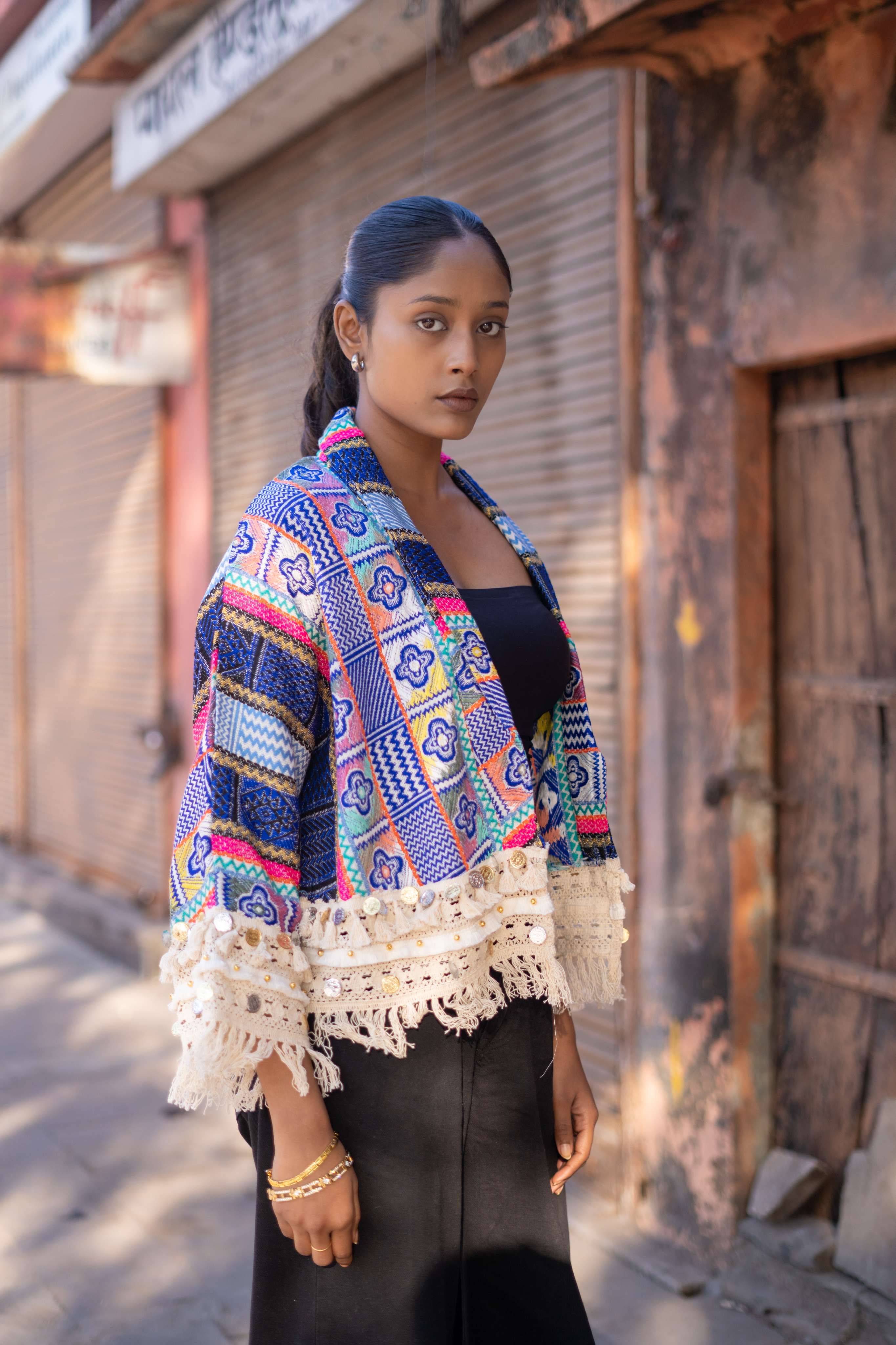 Boho Chic Weaved Handloom Jacket