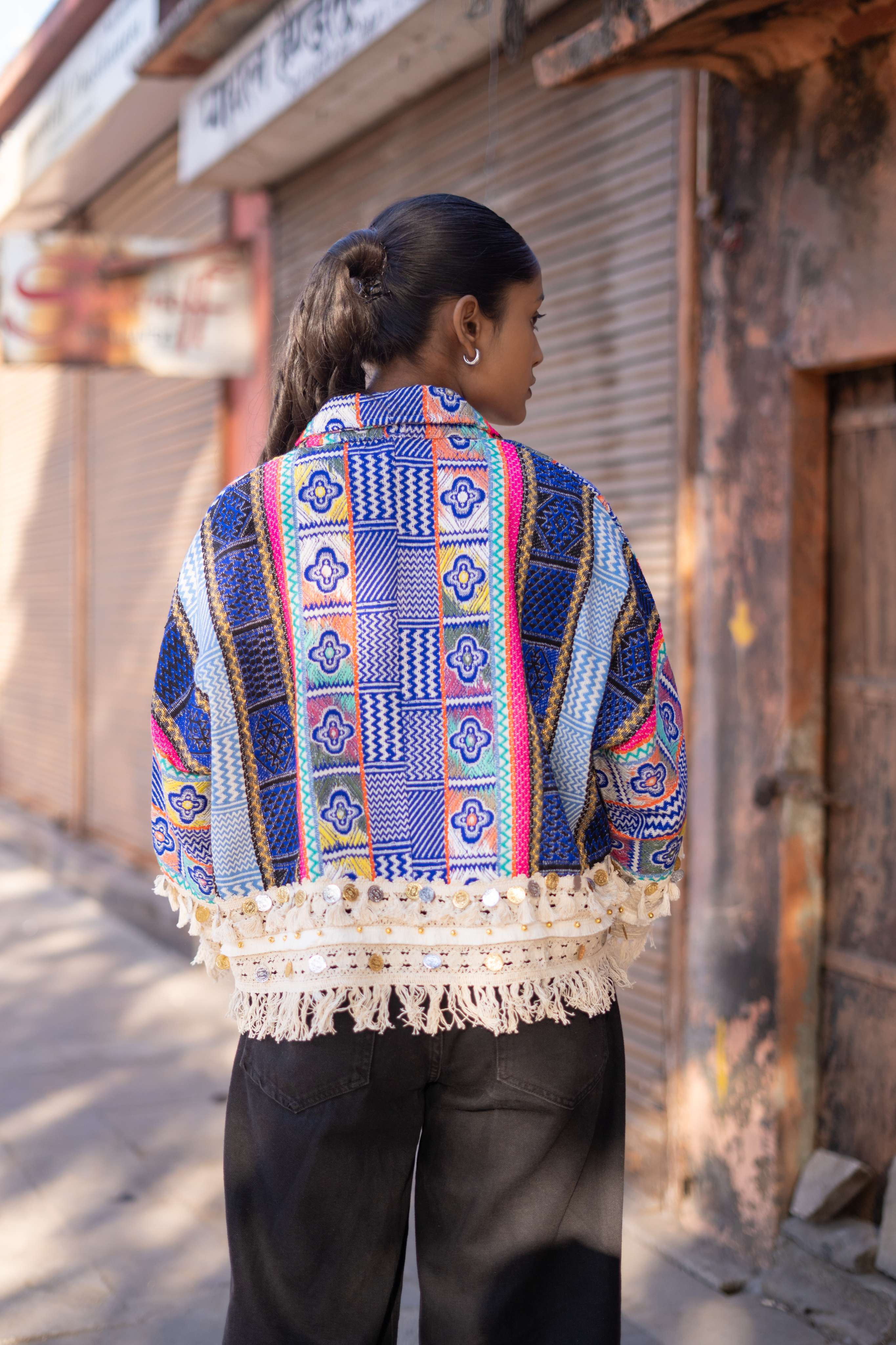 Boho Chic Weaved Handloom Jacket