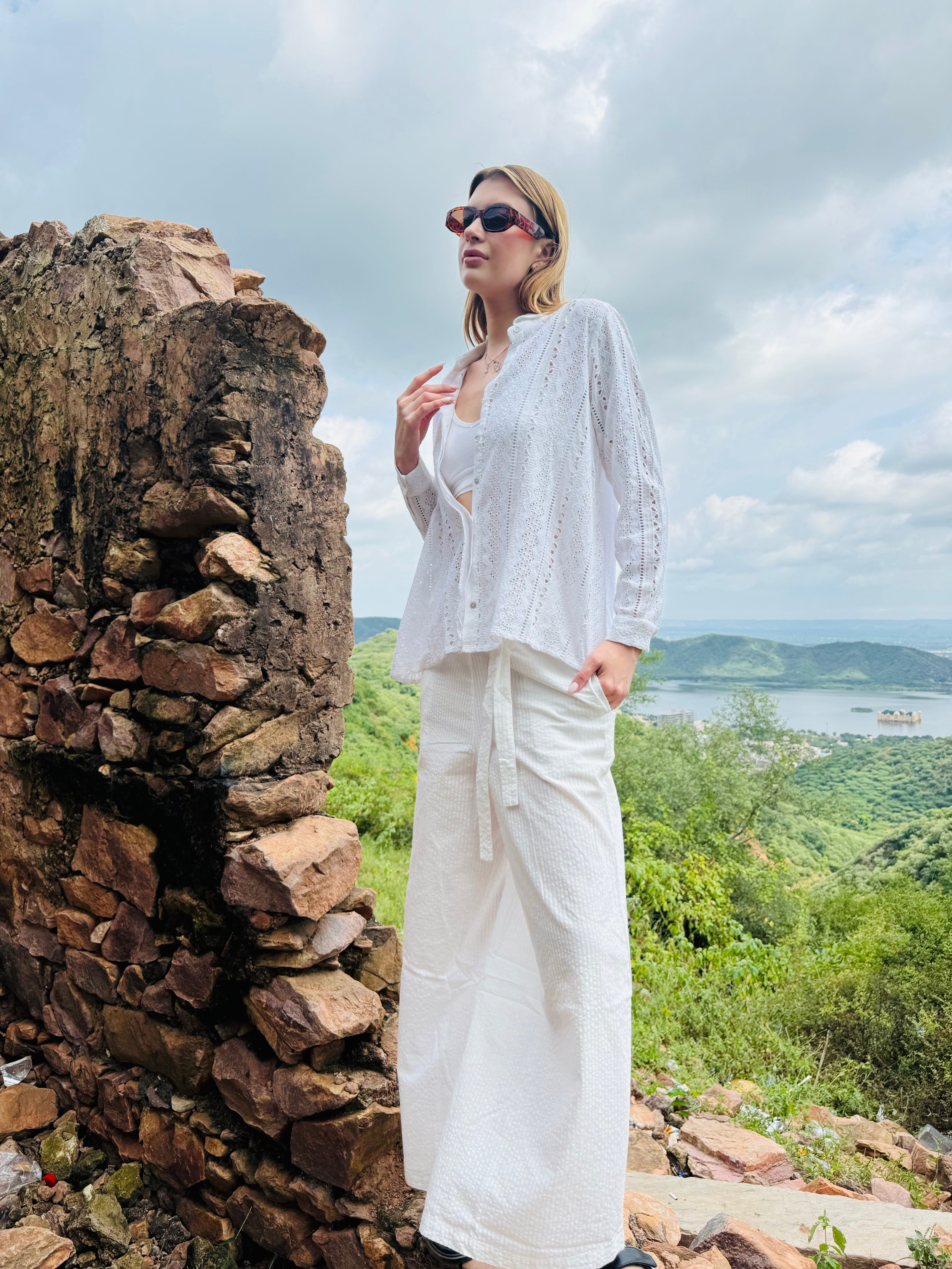 Stylish white embroidered Shirt